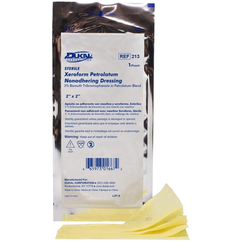 Dukal Xeroform Petrolatum Dressings. Box of 25 Impregnated Gauze