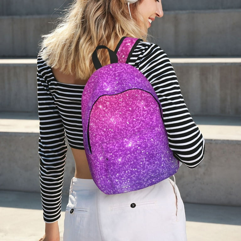 Purple glitter backpack hotsell
