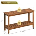 thumbnail image 3 of SuperDeal 48" Outdoor Console Table Versatile Wood Buffet Bar Organizer W/Slat Storage Shelf for Indoor, Outdoor, Patio, Deck, Natural, 3 of 10