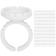 thumbnail image 1 of 100 piezas de pegamento desechable para pestañas, anillo de taza, soporte para pegamento de extensión de pestañas, accesorio blanco, 1 of 14