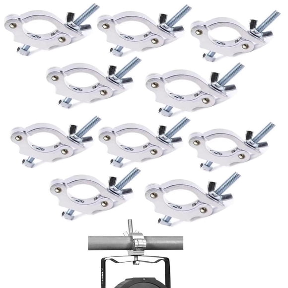 10 Gancho Abrazadera Reforzada de Aluminio Para Luz Escenario Tubo 1.5 a 2