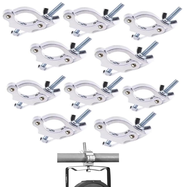 10 Gancho Abrazadera Reforzada de Aluminio Para Luz Escenario Tubo 1.5 a 2