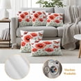 thumbnail image 6 of Red Flower Pillow Covers 2 Pack Butterfly Pillowcase Waterproof Outdoor Throw Pillow Cover for Patio Garden Square Cushion 26”x26”, 6 of 9