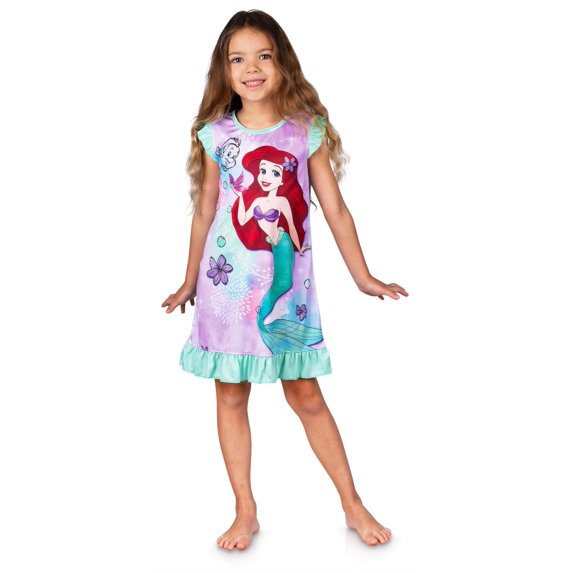 Disney Princess Girls Nightgown Sleepshirt Female 2T to 10, Ariel, Size: 6, Little Mermaid