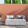 thumbnail image 4 of JERFIT 2-Person Outdoor Conversation Set with Fire Pit Table, Fully Assembled Patio Loveseat & Cushions, Gray HDPE Wicker, 4 of 9