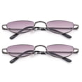 thumbnail image 3 of 2 Pairs Half Rim Moon Shape Metal Frame Spring Hinge Sunreader for Men for Women, Reading Glasses + 2.00, 3 of 3