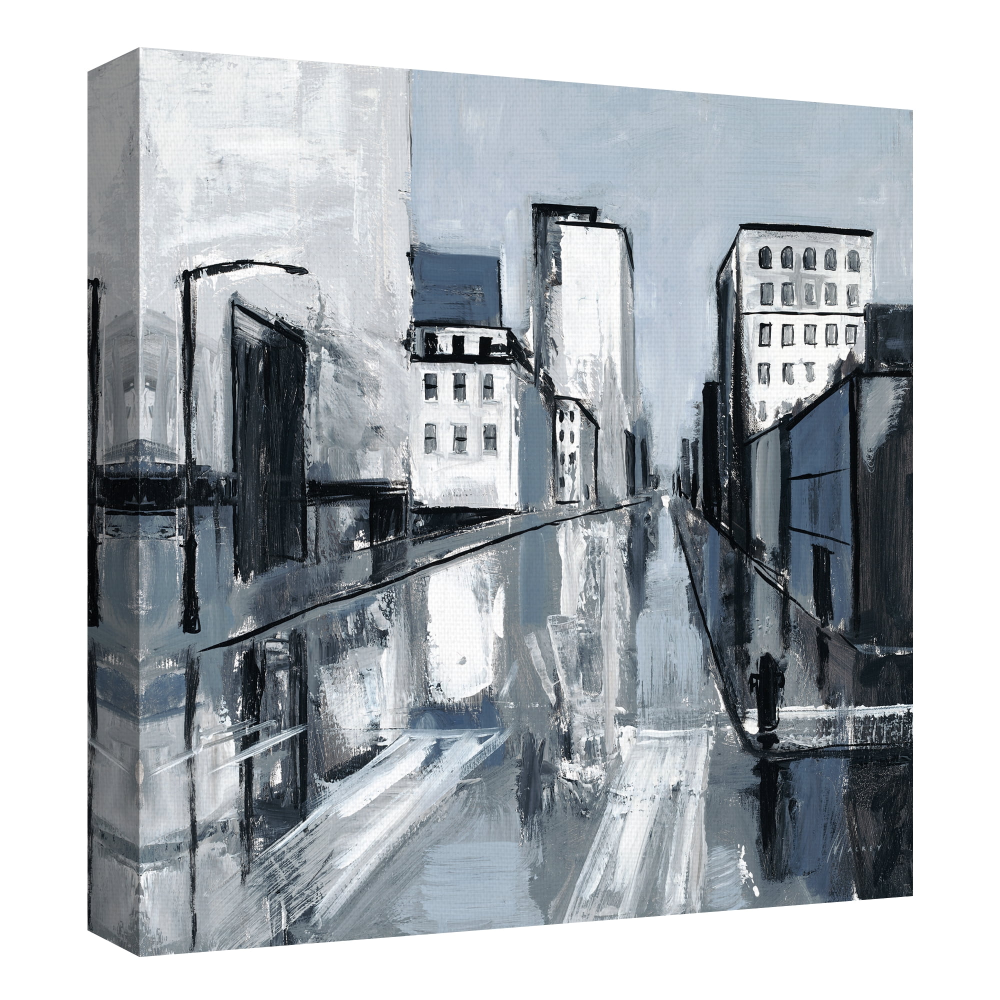 Reflected City by Shawn Mackey City Street Canvas Art
