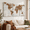 Brown-Overall 60''W x 28''H, variant on Blue Overall 48''W x 24''H Canvas World Map Art Print for Living Room Office Decor
