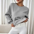 thumbnail image 5 of Tqcoqu Women's Drop Shoulder Crew Neck Sweatshirt,Loose Oversized Long Sleeve Casual Pullover Tops,2026 Spring Fall Trendy Clothes,Gray Women's S-XXL, 5 of 9