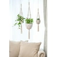 thumbnail image 3 of 2PCS Macrame Plant Hangers, Indoor Outdoor Hanging Planter Basket Cotton Rope, 4 Legs 41 Inch, 3 of 6