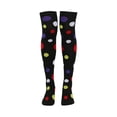 thumbnail image 4 of ZHOGXU Kids Halloween Elegant Polka Dot Pattern Thigh High Socks For Girls Soft Party Socks Running,Athletic,Black, 4 of 4