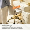 thumbnail image 6 of Modern Home Office Chair Adjustable  Armless Swivel Leather Desk Task Chair for Makeup Vanity Tan, 6 of 9
