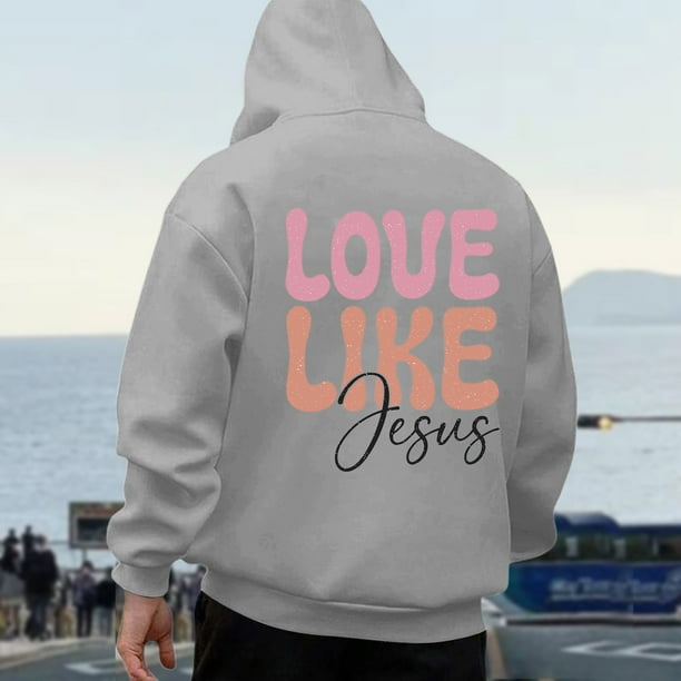 WILLBEST Sudaderas Navideñas para Hombre, Sudaderas Informales Holgadas con Estampado De Letras, Sudadera con Capucha para Uso Diario, Ropa De Calle Cómoda para Otoño e Invierno Mediana