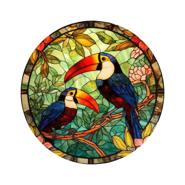Pegatina de ventana de vidrio creativa, película estática para ventana, decoración del hogar, pegatina redonda para puerta corredera
