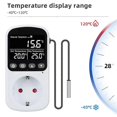 thumbnail image 3 of Digital Temperature Controller Socket Outlet Thermostat with Timer Sensor Probe Heating Cooling Switch 16A Backlight EU, 3 of 5
