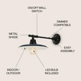 thumbnail image 4 of JONATHAN Y Bonner 12" 1-Light Farmhouse Industrial Indoor/Outdoor Iron LED Victorian Arm Outdoor Sconce, Navy, 4 of 7