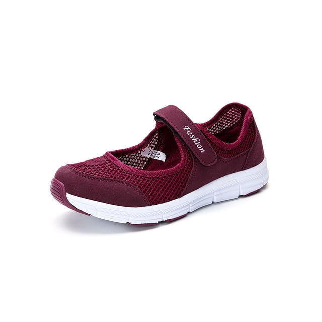 Oucaili Zapatos Mary Jane de ancho ancho para mujer informales, para caminar para correr zapatos planos