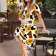 thumbnail image 3 of Disketp Sunflower Cow para Vestido de Manga Corta para Mujeres, Vestidos de Verano para Mujeres, Casual y Holgado para la Playa, 3 of 6