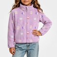 thumbnail image 3 of NAISIBABY Toddler Girls Fleece-Lined Sweatshirt – Cute Print Zip-Up Long Sleeve Soft Hooded Hoodies for Girls Purple Size 12M, 3 of 5