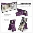 thumbnail image 6 of Allytechgroup Phone Case for Samsung Galaxy S22 Ultra - PU Leather Samsung Galaxy S22 Ultra Case with Card Holder, RFID Blocking, Compatible with Magsafe, Stand Feature & Shockproof Protection, Purple, 6 of 9