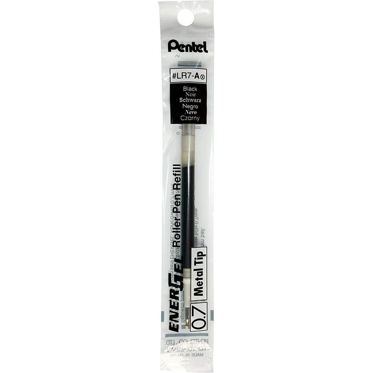 Pentel Energel 0.7 Refill Ink for BL57 & BL77 Pens, Box Of 6 Black And 6  Blue (12 Total) Energel Liquid Gel Ink Pens 0.7 Refills, 0.7mm, Metal Tip