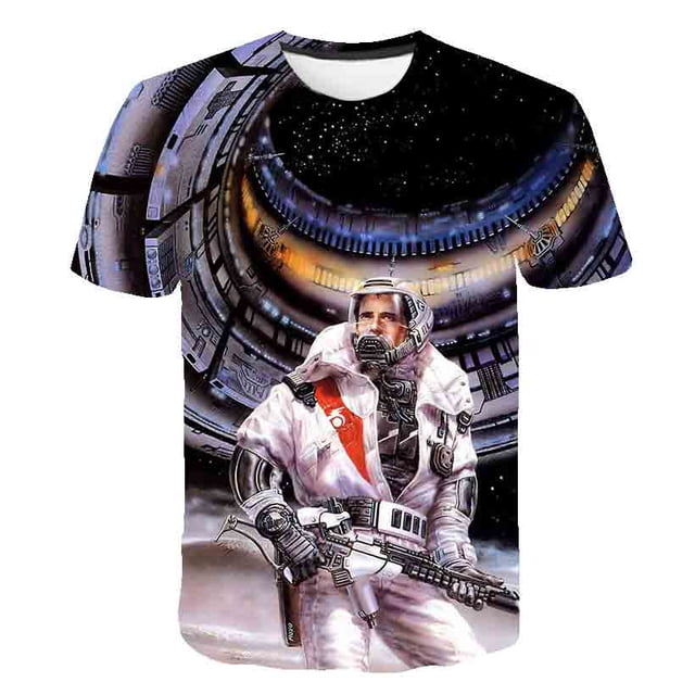 2023, camisetas de astronautas para niños, disfraces para niños y niñas, camisetas de cuello redondo, ropa de verano, camisetas de manga corta para niños, ropa 12M Gao Jinjia LED
