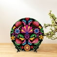 thumbnail image 6 of Sikiie Colorful Floral Embroidery Mexican Bone China Decorative Plate Personality Ceramic Dinner Plate Crafts Decorative Ceramic Decorative Plate -7in, 6 of 6
