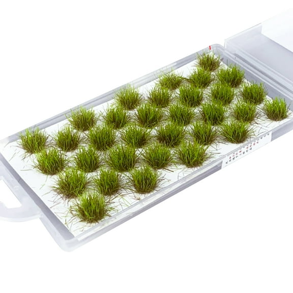 Acahhotxx Grass Tufts, 32Pcs Simulation Grass Model Grass Miniature Grass Model Miniature Shrub Bushes for Landscape Way - A