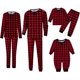thumbnail image 1 of Conjuntos de pijamas de pijama a cuadros rojos a juego con la familia de Navidad Adepaton CJWUS-2115, 1 of 6