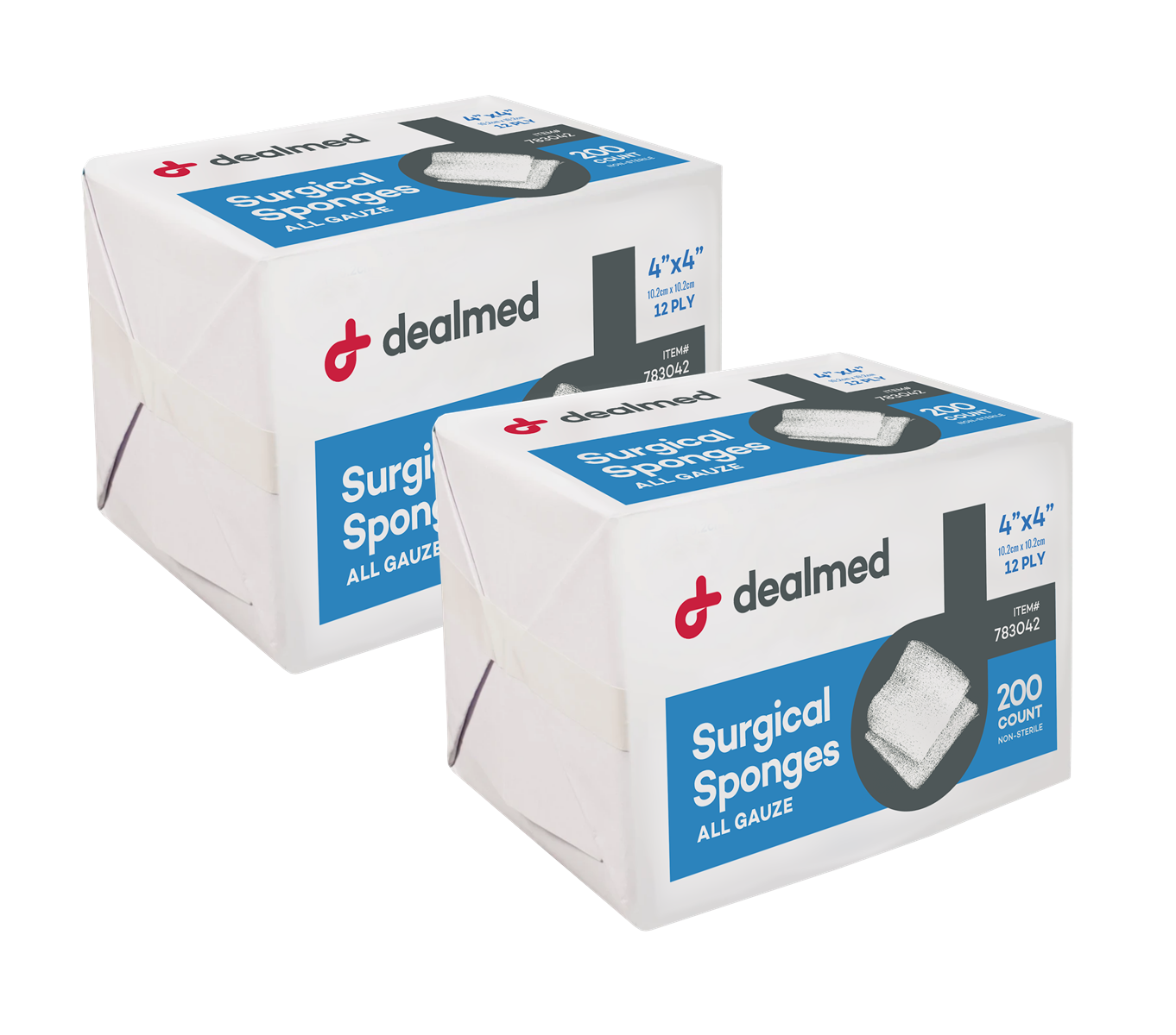 Dealmed 4" x 4" Surgical Sponges, 8Ply Absorbent Gauze for Prepping