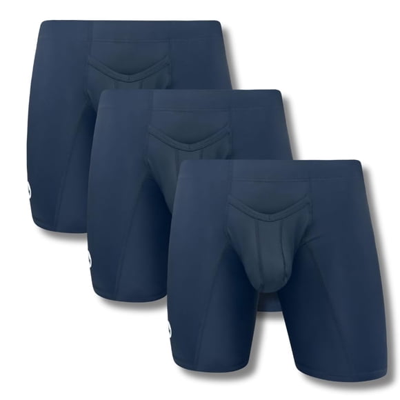 Boxers Ajustados para Hombre en Nylon con V-Fly y Bolsillo D, Antiroces, Paquete de 3