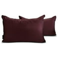 thumbnail image 1 of Funda de cojín lumbar decorativa HomeCentric, color vino, paquete de 2, 35 x 50 cm (14" x 20"), funda de cojín rectangular lisa de satén, estilo moderno liso - Satén flameado color vino, 1 of 4