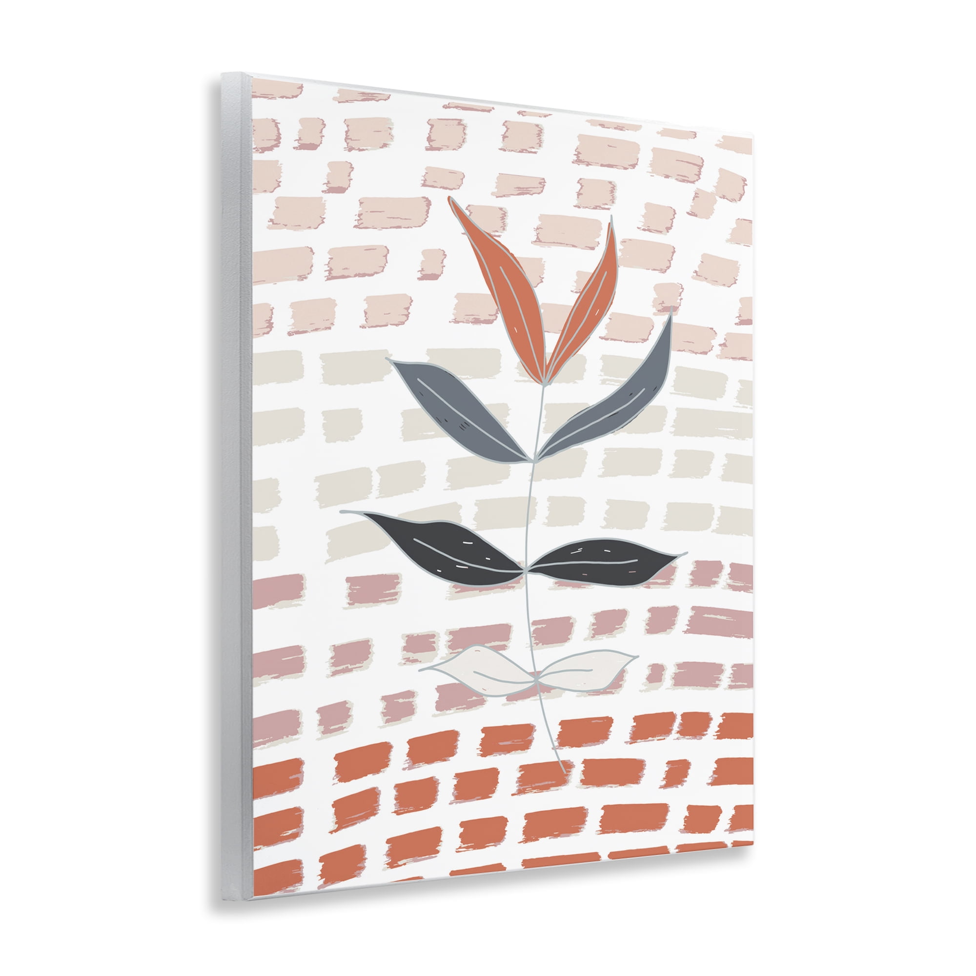 Stupell Industries Abstract Leaf on Pattern Plants & Flowers Painting Unframed Art Print Wall Art, 11 x 14