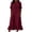 Wine, variant on Bxsruta Womens Casual Dress Short Sleeve V Neck Shirt Dress Midi Ruffle Hem Summer Vacation