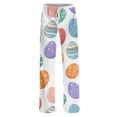 thumbnail image 6 of Easter Pajama Pants Women Wide Leg Bunny Egg Print Casual Lounge Pants Elastic Waist Lightweight Lounge Pants Drawstring Stretchy Cute with Pockets Pajama Pants, #467 Dark Purple S, 6 of 6