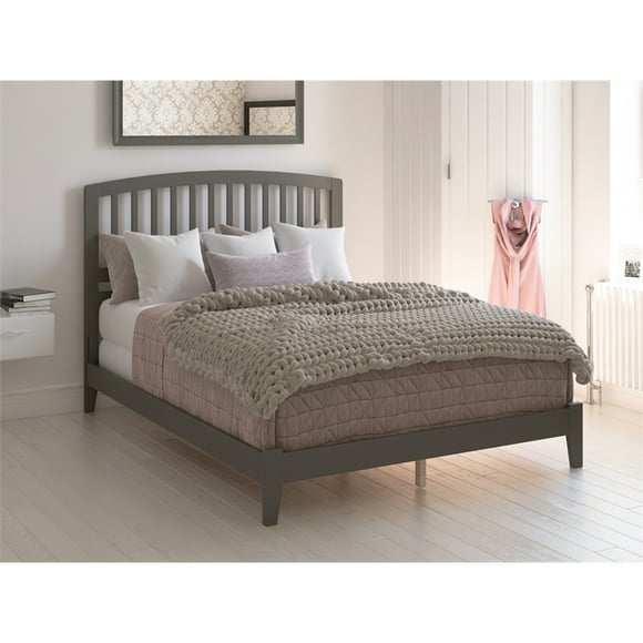 AFI Richmond Queen Solid Wood Panel Bed with USB Charger in Gray