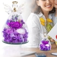 thumbnail image 5 of SMKE Mothers Day Floral,Anniversary Rose Gift,Romantic Rose Decor,Elegant Floral Figurine,Eternal Glass Rose Figurine 5.9x3.9in - Preserved Flower in Glass Dome for Mother's Day Gift Purple, 5 of 5