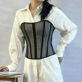 thumbnail image 2 of Women's Sexy Sheer Mesh Lace Up Corset Bustier Top Shapewear Corset Belt Waist Corset Top, 2 of 6