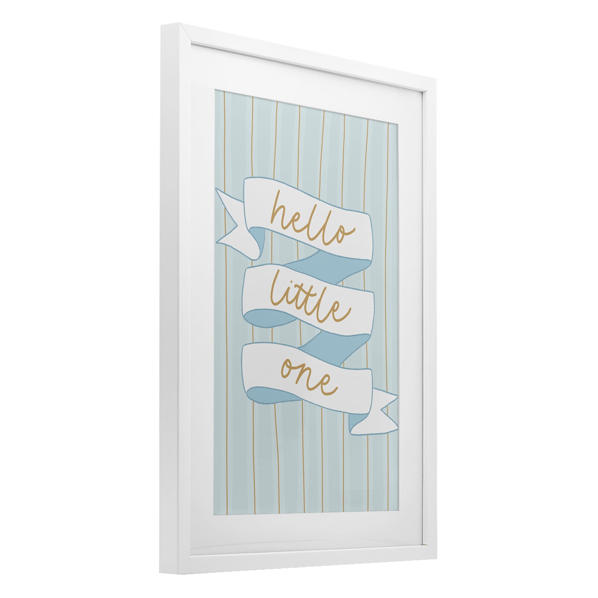 Stupell Industries Blue Hello Little One White Framed Print Under Glass, design by Amanda Houston