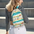 thumbnail image 6 of Picia Funny Farm Printed Canvas Daypack - Stylish and Durable Vintage Compact Backpack - Class, Work, Travel, or Laptop Bookbag,Organized Compartments-Small, 6 of 6