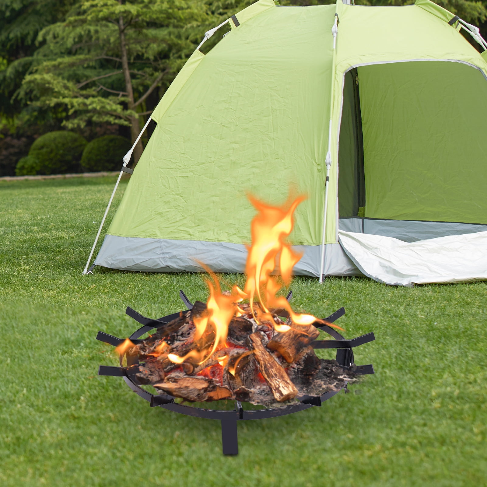 24inch Fire Grate Log Grate, Wagon Wheel Firewood Grates 12 Iron Bars