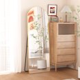 thumbnail image 3 of CISTEROMAN Arched Full Length Mirror 64" x 21", Floor Mirror, Unique Vertical  Standing Mirror, Gold Metal Frame, 3 of 7