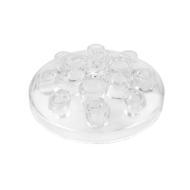 kurtrusly Acrylic Pigment Cup Holder Transparent Ink Stand for Cosmetic Makeup Paint Ink Display Box Round