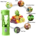 thumbnail image 2 of Licuadora de frutas recargable USB portátil, mini licuadora para batidos, batidos, jugos, licuadora portátil 350-420 ml 6 cuchillas para deportes y viajes, sin BPA MFZFUKR WLJ-1983, 2 of 4