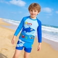 thumbnail image 2 of LRen Boy Swim Set Boys Two Piece Rash Guard Swim Set Toddler Kids Long Sleeve Bathing Suit Swimwear Shirt with Trunks Quick Dry, 2 of 9