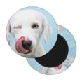 thumbnail image 2 of Bingfone12 Inch Padded Round Bar Stool Cover Cushion With Elastic Fabric Round Chair Seat - Puppy Licks Nose, 2 of 7