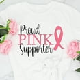 thumbnail image 4 of Proud Pink Supporter Breast Cancer Awareness Month T-Shirt, Crewneck, Black, Large, 4 of 4