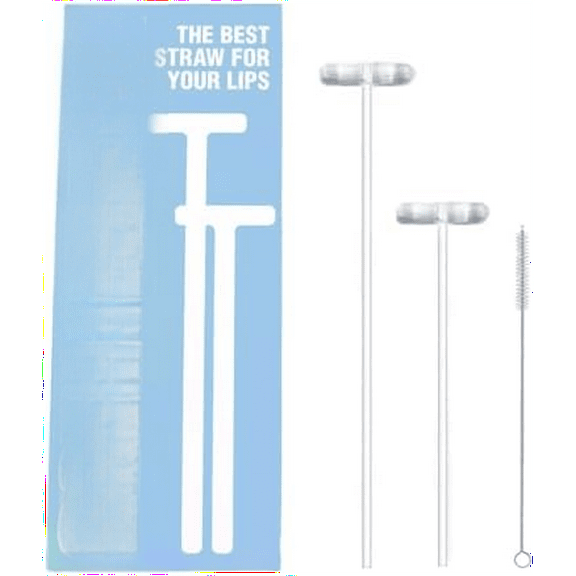 Anti Wrinkle Glass Straw Set - 1 for 40oz tumbler and 1 for 16oz cup   1 cleaning brush$$Home Decor, Kitchen, & Other