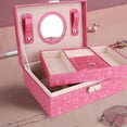thumbnail image 2 of Vikakiooze Jewelry Box With Lock And Mirror Jewelry Organizer Storage Case With 2-Layers Display For Earrings Bracelets Rings Watches, 2 of 8
