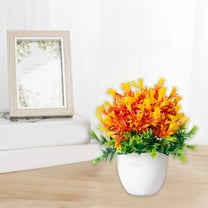 Specollect Clearance 2Pcs Simulation Potted Fake Flowers Arrangements in Vase with Faux Water for Home Bathroom Office Table Centerpiece Shelf Decorations